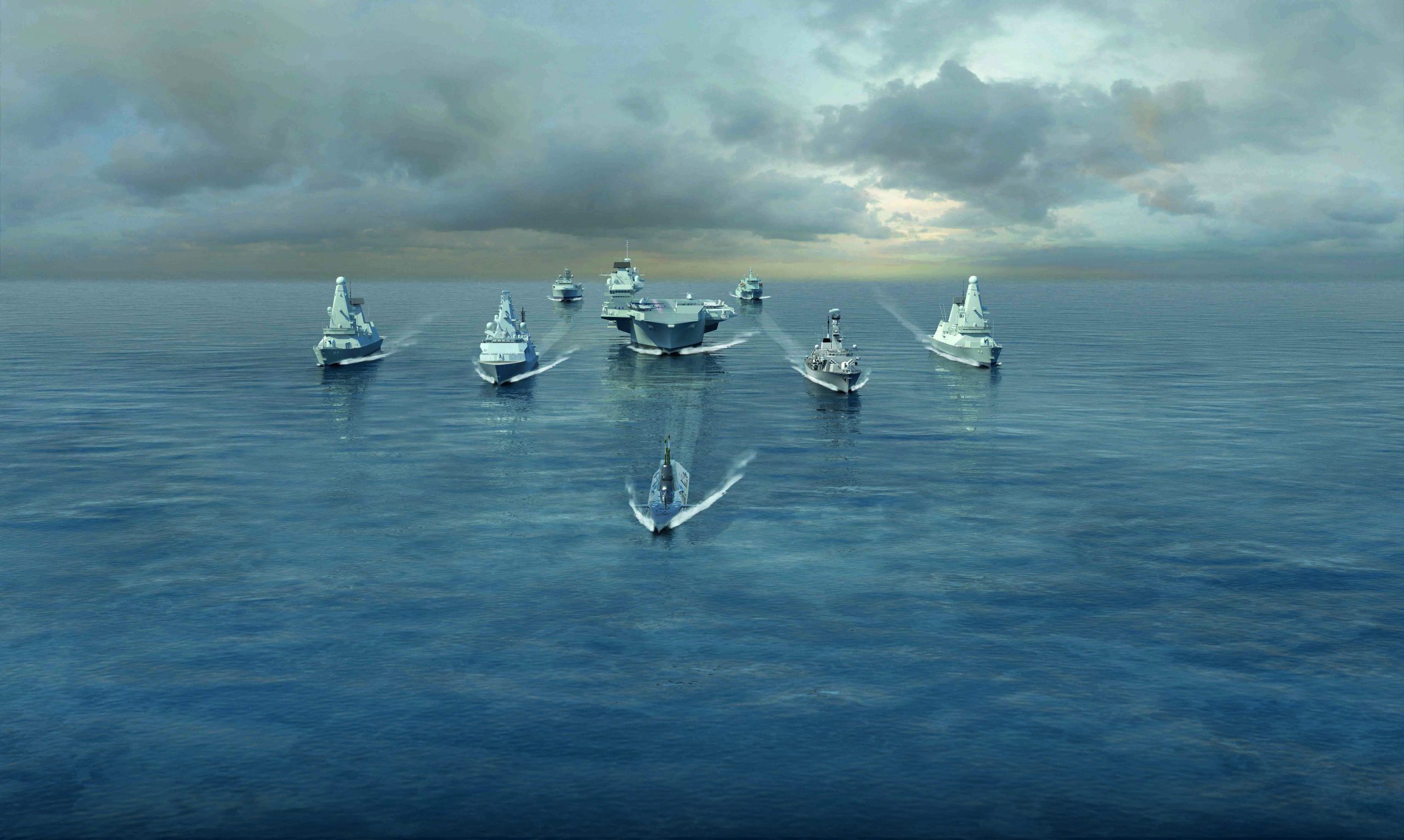 Carrier strike group at sea