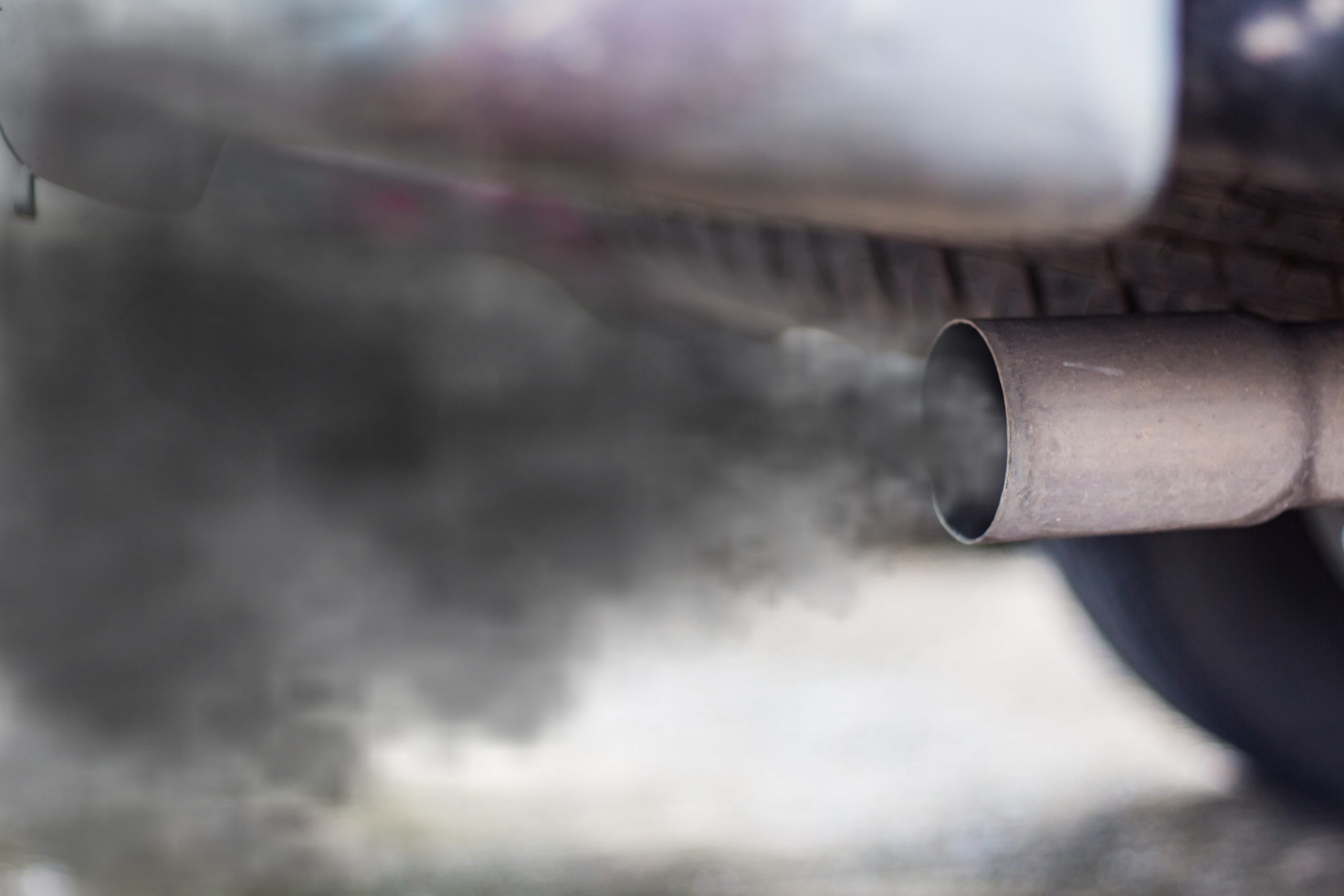 car tailpipe with exhaust