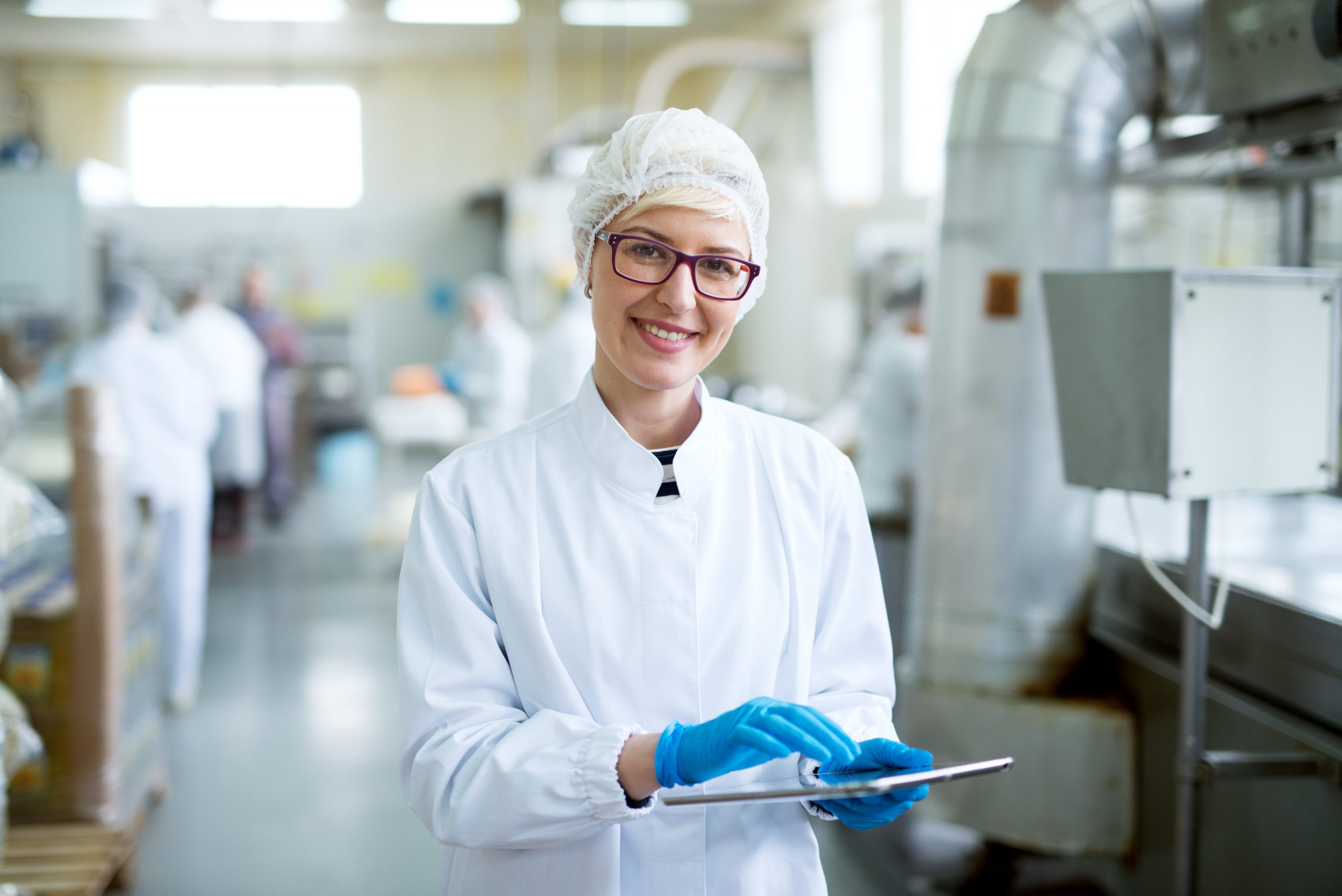 Food scientist in lab coat