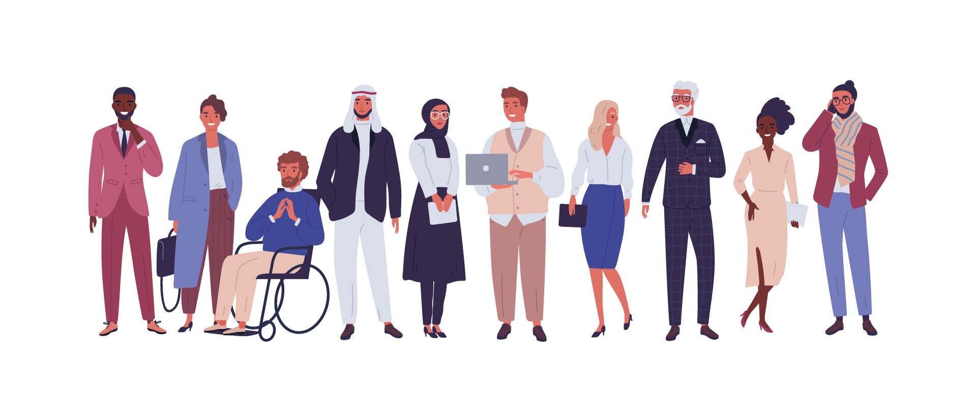 Diverse group of people illustration