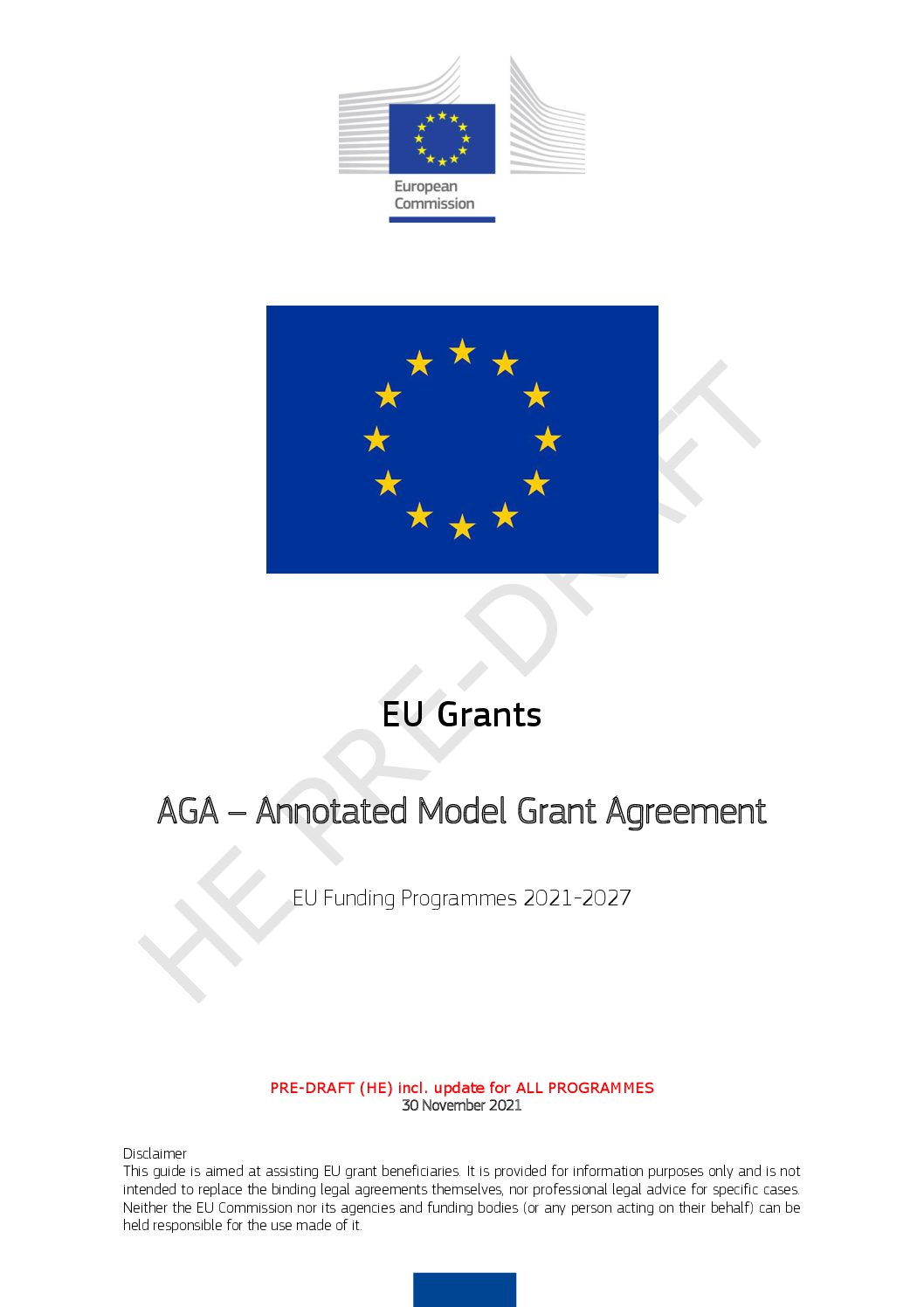 Annotated Model Grant Agreement